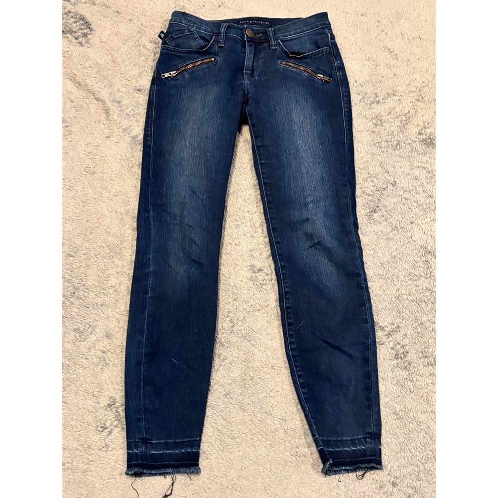 Rock & Republic Kashmiere Skinny Jeans Womens 2M Dark Wash Zipper Pockets Y2K